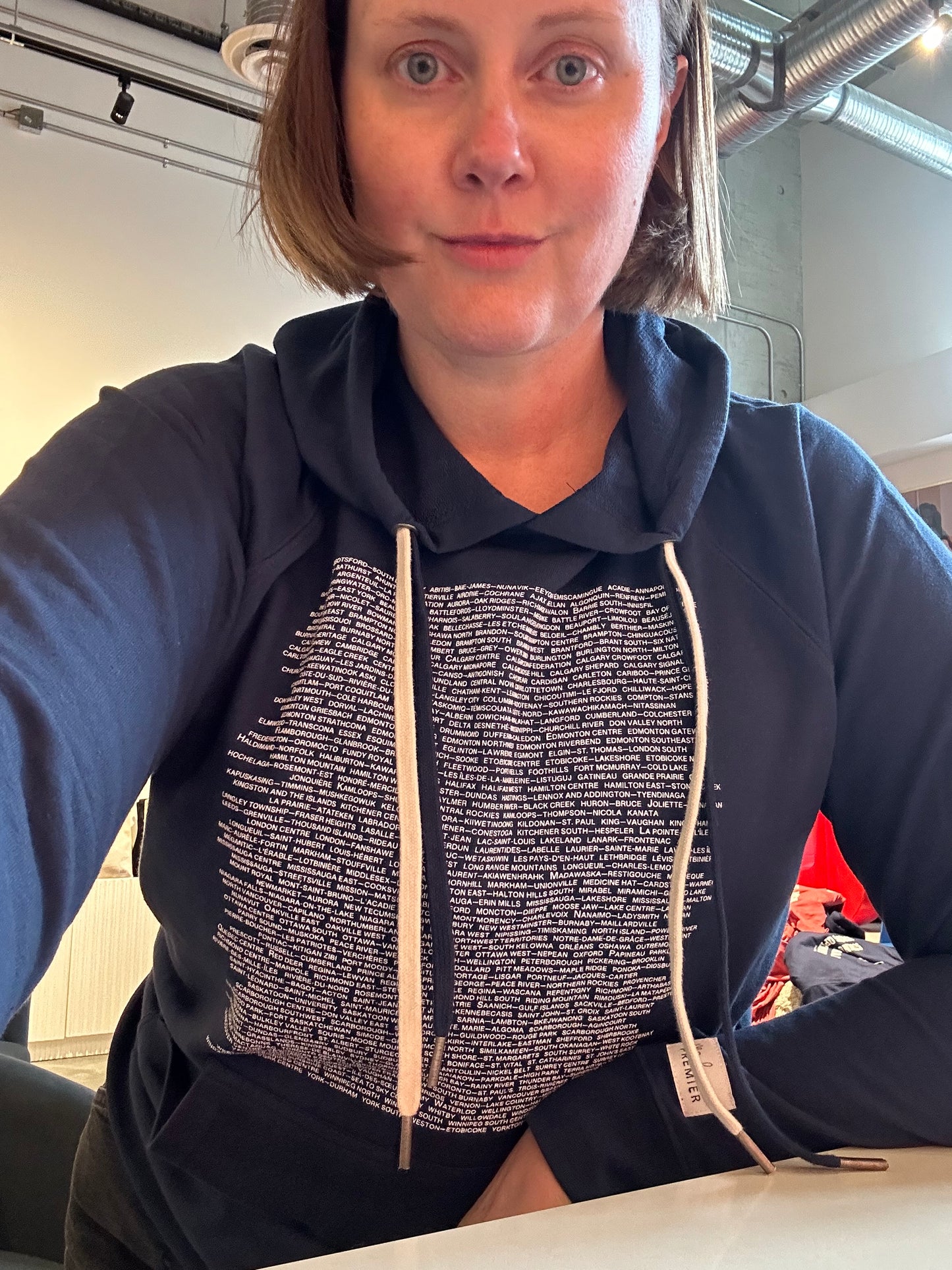 Madame Premier 2025 343 Canadian Federal Ridings Alphabetical Adult Lightweight Hoodie
