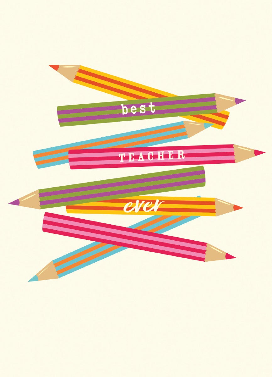 Best Teacher Ever Pencils Card