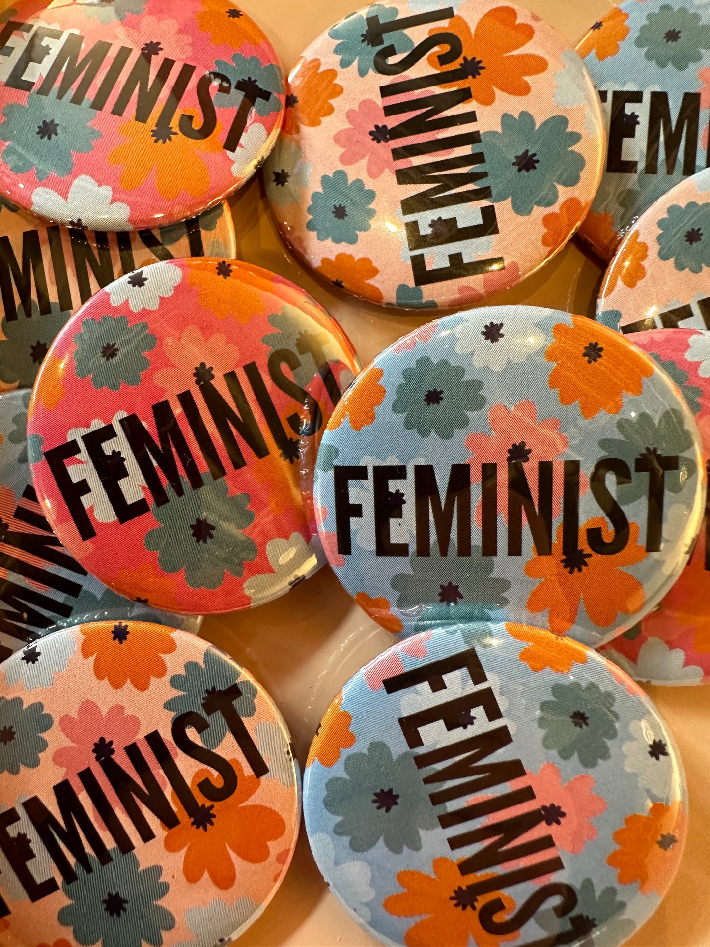 Madame Premier Feminist Floral Button