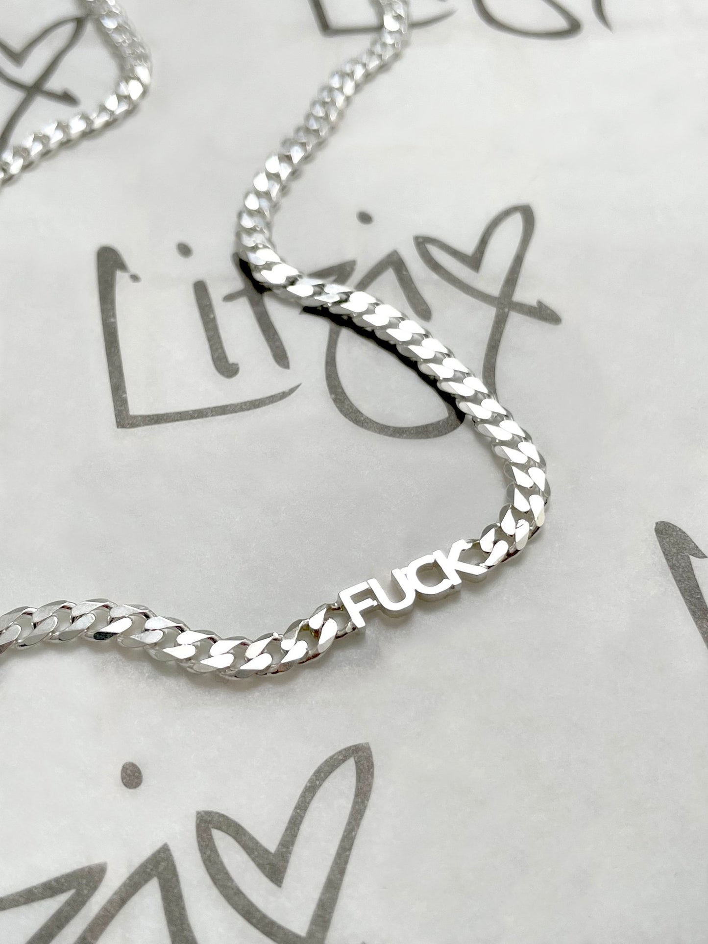 Litzi Loves Goldie Fuck Silver Necklace