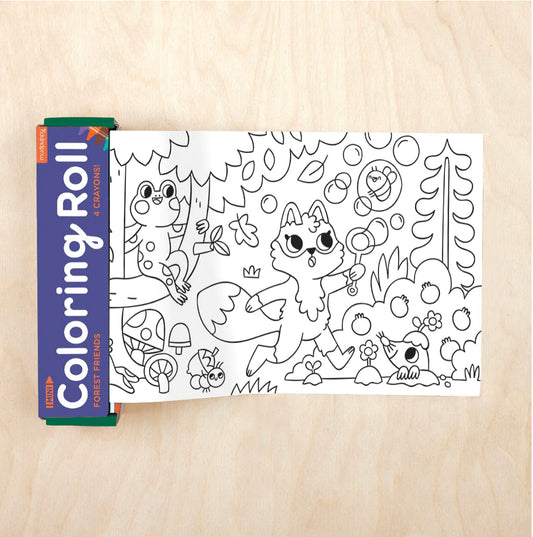 Forest Friends Mini Colouring Roll & Crayons