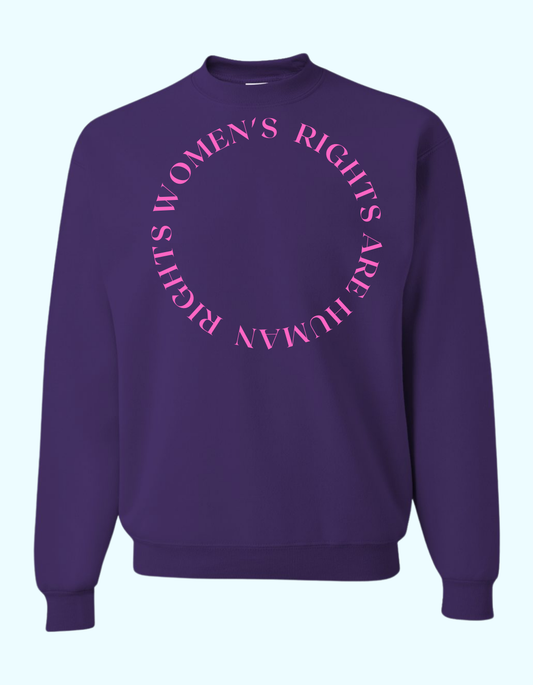 Madame Premier Women's Rights Are Human Rights Maroon Purple Adult Crewneck Sweater