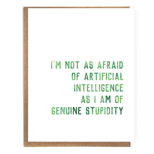 Artifical Intelligence Genuine Stupidity Card