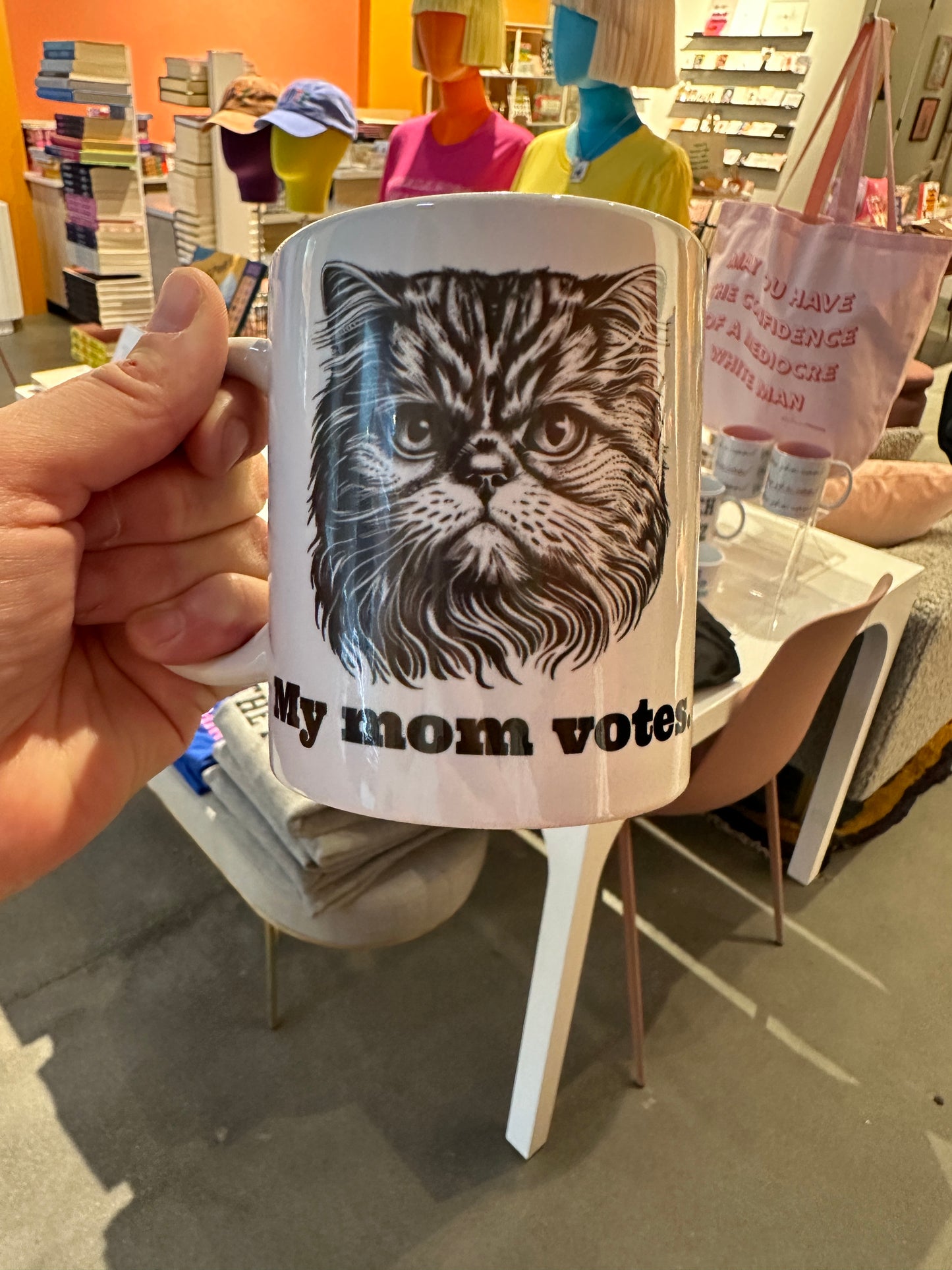 Madame Premier My Mom Votes Cat Mug