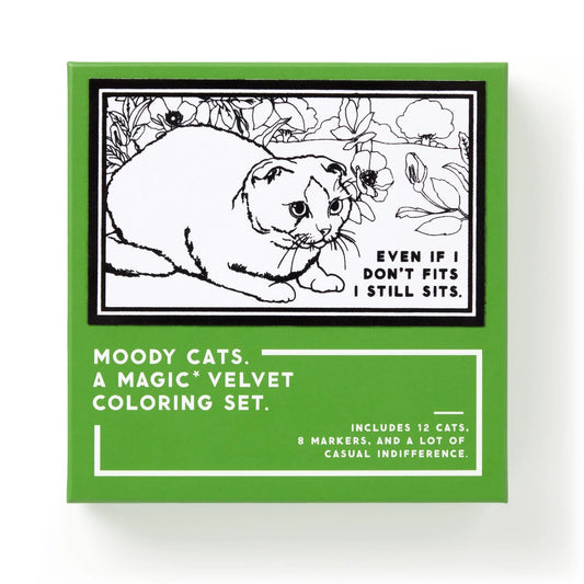 Moody Cats Velvet Colouring Set