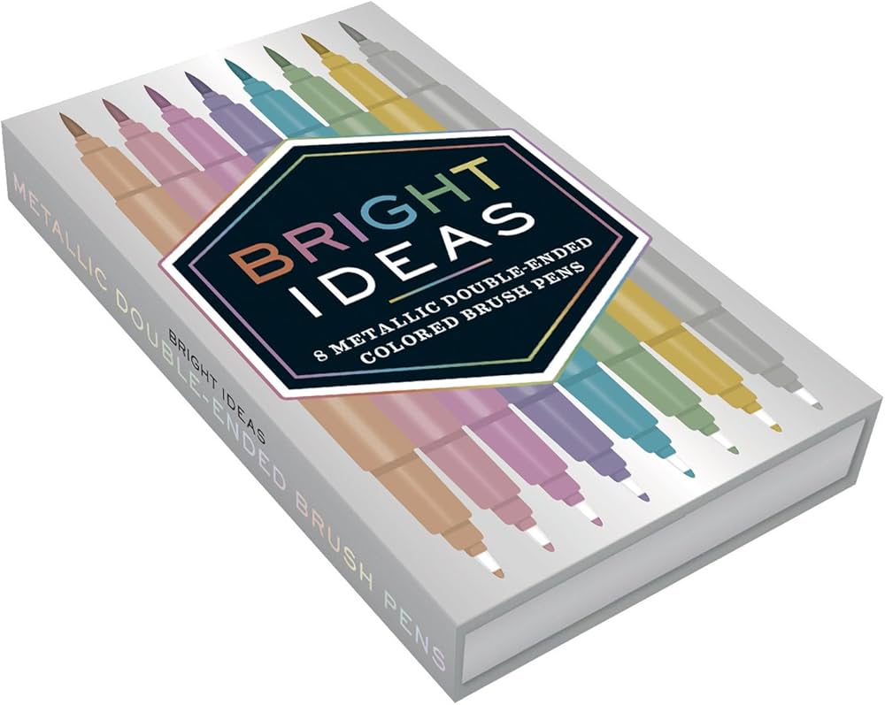 Bright Ideas Metallic Double-Ended Coloured Brush Pens